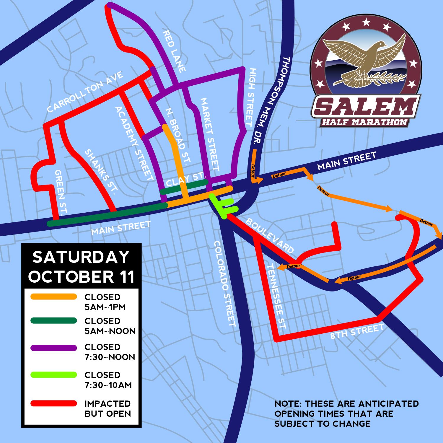 Half Marathon Road Closures 2025
